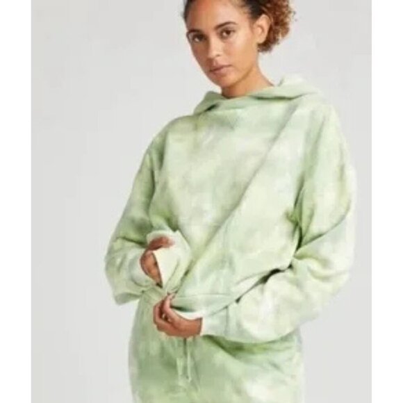 Richer Poorer Green/Cream Tie Dye Fleece Hooded Sweatshirt - 20991 - Picture 2 of 10